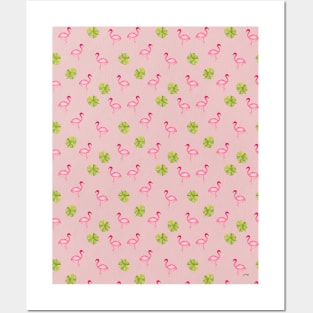 Pink Flamingo Pattern in Blush | Summer | Island Paradise | Tropical Posters and Art